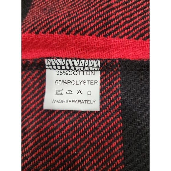 Yacun Women Open Front Red Buffalo Plaid Sleeveless Cardigan Jacket Vest Large - Picture 6 of 7